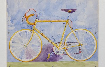 Watercolor painting of a Mariposa bicycle