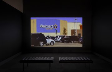 Photo of the Lauren Fournier film Truck Guys installed in the KWAG main gallery